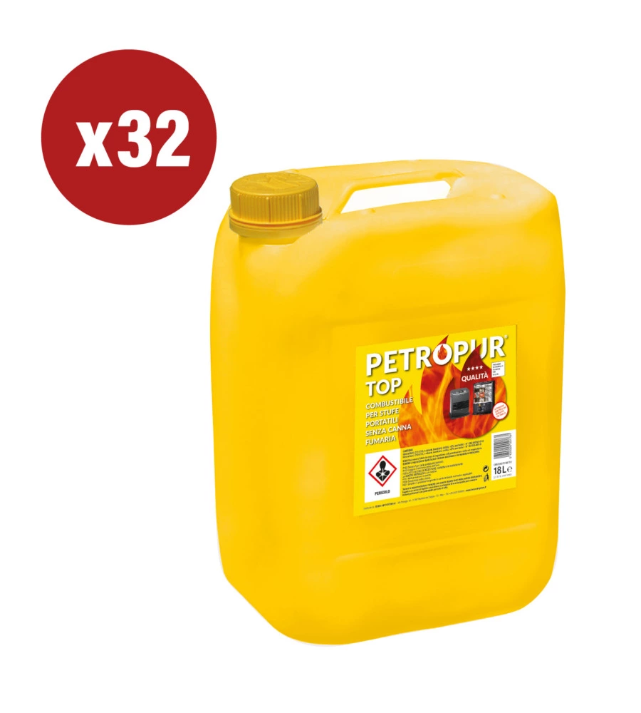 COMBUSTIBILE LIQUIDO PETROPUR TOP 32 TANICHE DA 18LT - TOTALE DI 576 LITRI