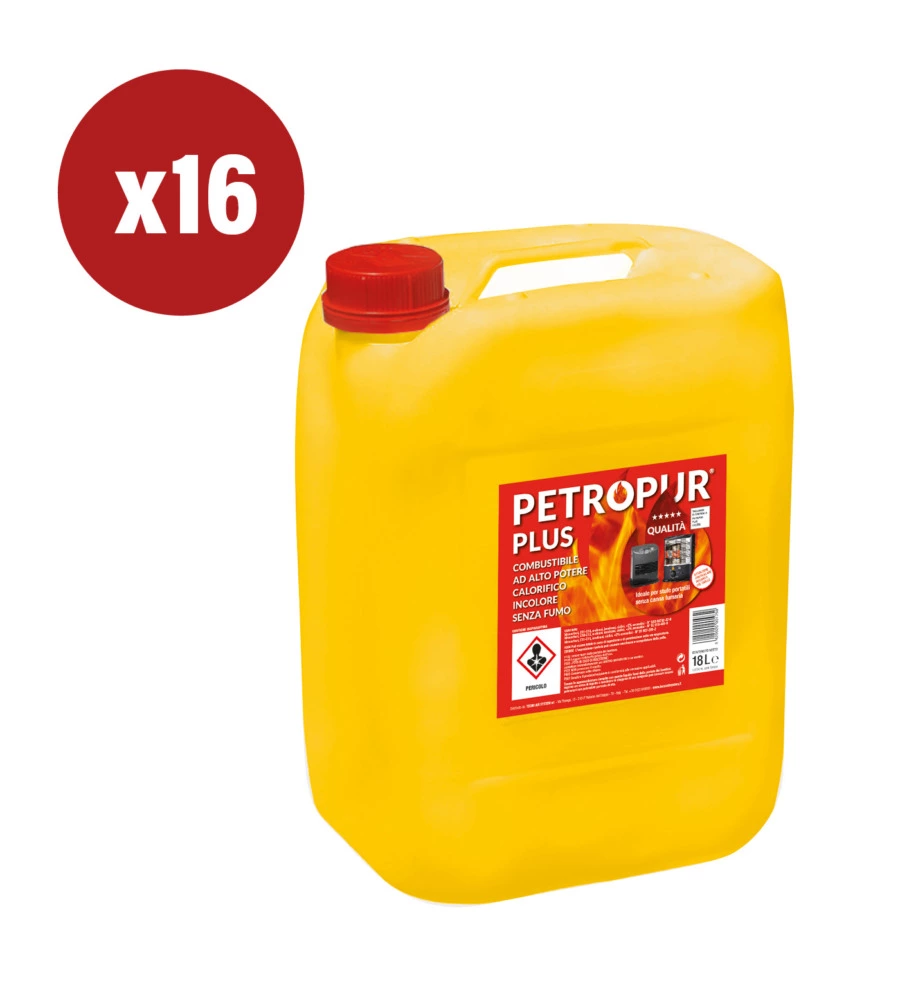 COMBUSTIBILE LIQUIDO PETROPUR PLUS 16 TANICHE DA 18LT - TOTALE DI 288 LITRI