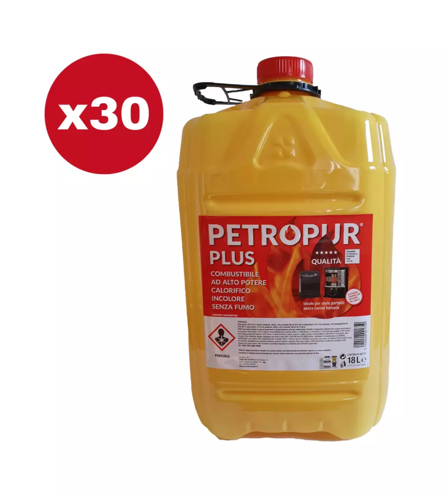 COMBUSTIBILE LIQUIDO PETROPUR PLUS 30 TANICHE DA 18LT - TOTALE DI 540 LITRI