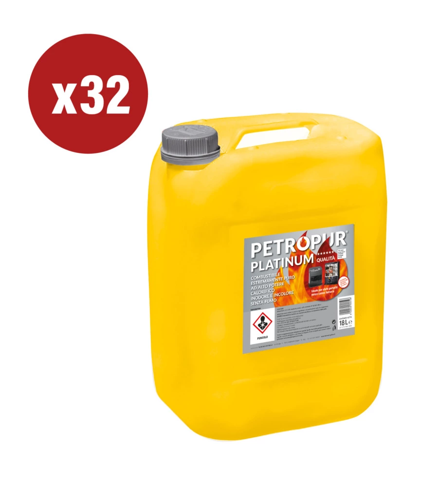 COMBUSTIBILE LIQUIDO PETROPUR PLATINUM 32 TANICHE DA 18LT - TOTALE DI 576 LITRI