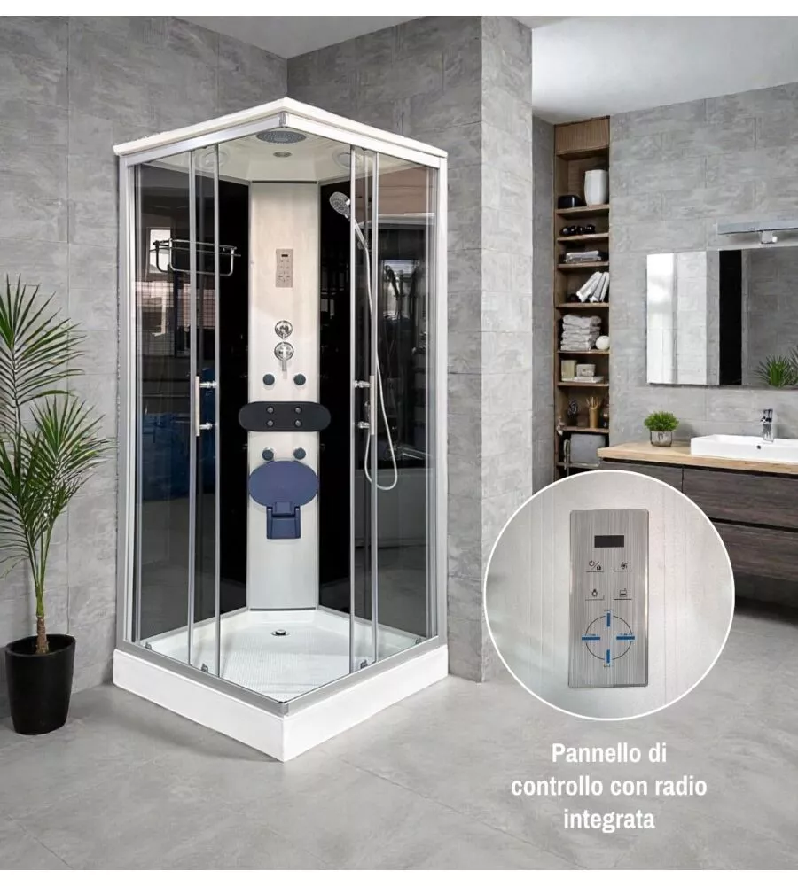 DOCCIA IDROMASSAGGIO DECOR BAGNO "VENERE" CON SEDILE 90X90X215 CM