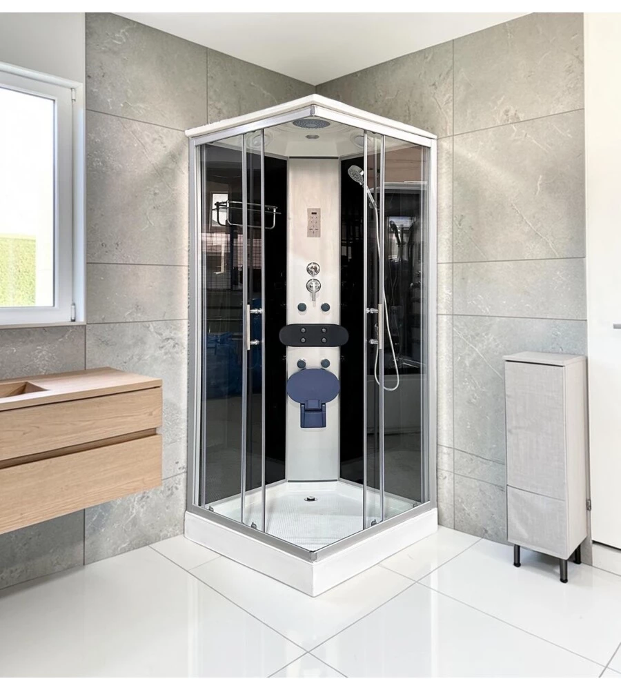 DOCCIA IDROMASSAGGIO DECOR BAGNO "VENERE" CON SEDILE 90X90X215 CM