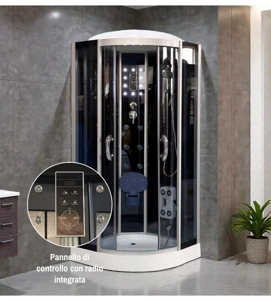 DOCCIA IDROMASSAGGIO DECOR BAGNO "VESTA" CON SEDILE 90x90X215 CM