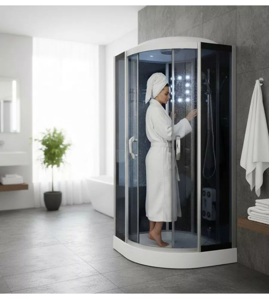 DOCCIA IDROMASSAGGIO DECOR BAGNO "VESTA" CON SEDILE 90x90X215 CM