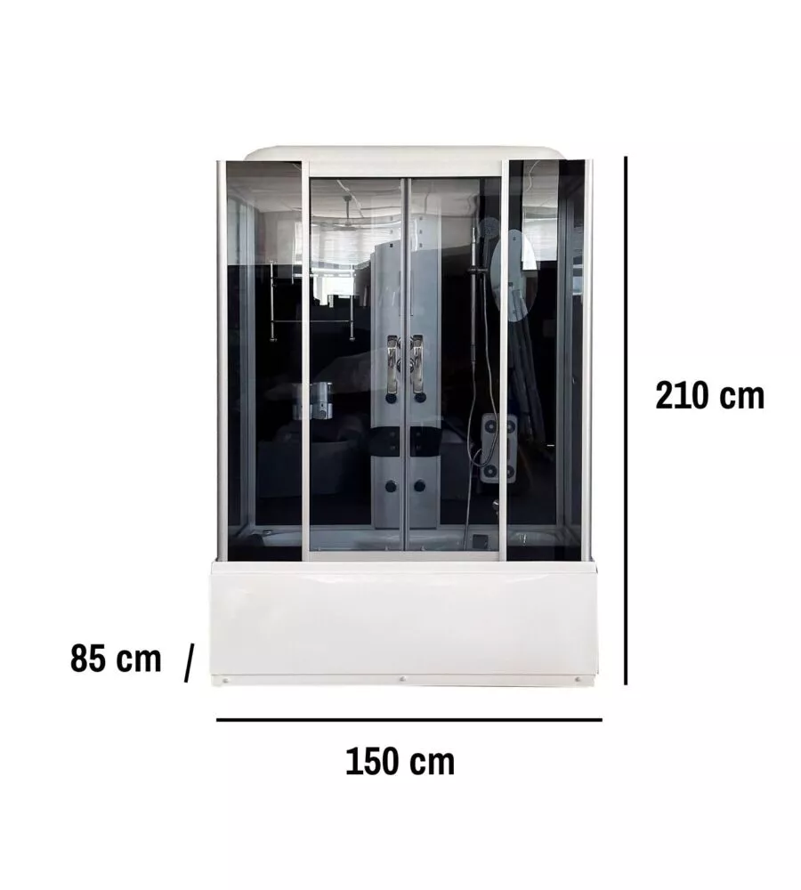 DOCCIA IDROMASSAGGIO DECOR BAGNO "DEMETRA" CON SEDILE 150X85X210 CM