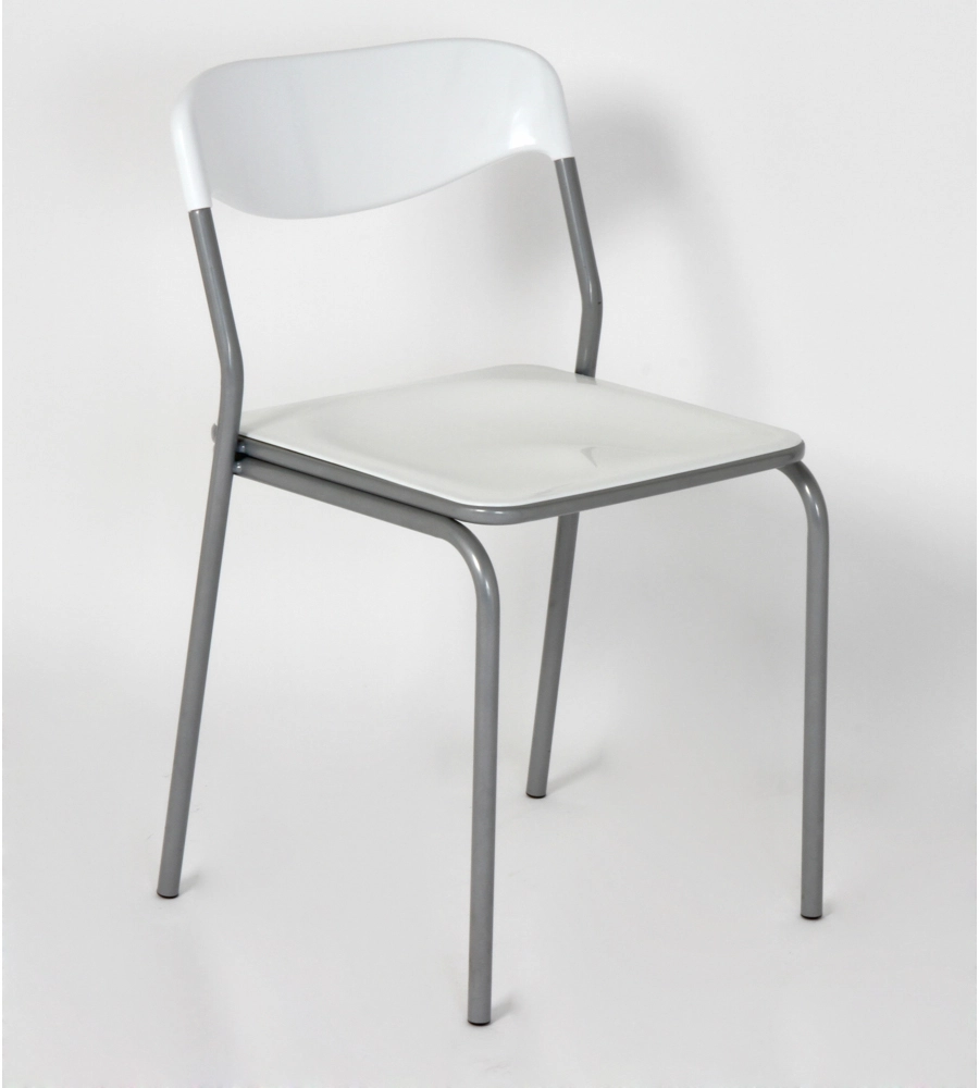 SEDIA "CRISTINA" IN PLASTICA BIANCA, 45X43X75 CM