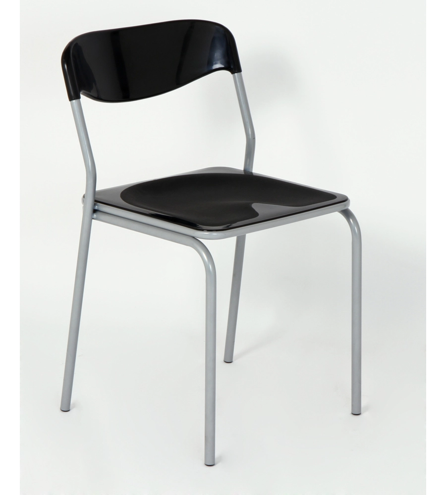 SEDIA "CRISTINA" IN PLASTICA NERA, 45X43X75 CM