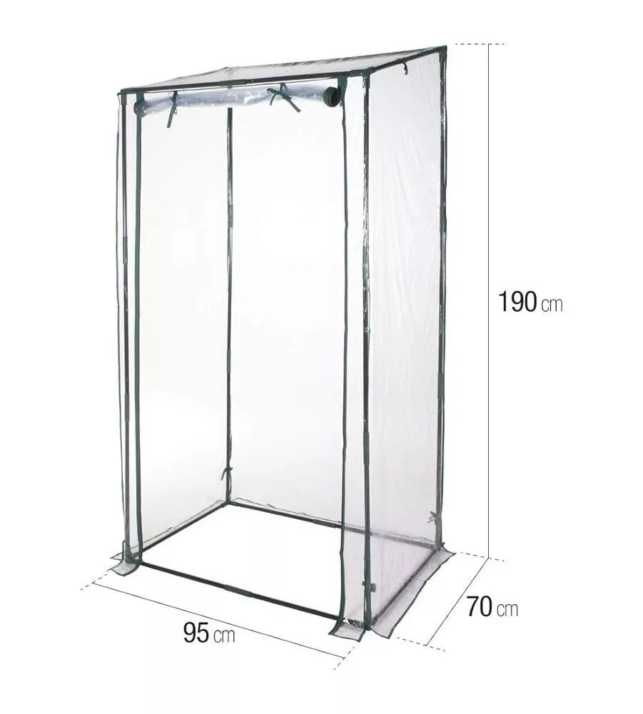SERRA PER TERRAZZO CON STRUTTURA IN ACCIAIO E TELO IN PVC 95X70X190 CM