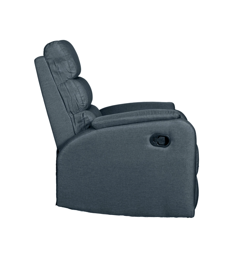 POLTRONA BELLAHOME "CHIARA" CON RECLINER IN TESSUTO COLORE ANTRACITE, 71X95X98 CM
