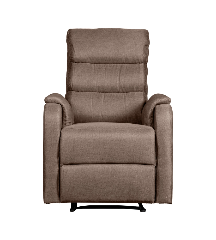 POLTRONA BELLAHOME "CHIARA" CON RECLINER IN TESSUTO COLORE TORTORA, 71X95X98 CM
