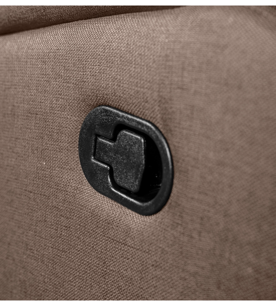 POLTRONA BELLAHOME "CHIARA" CON RECLINER IN TESSUTO COLORE TORTORA, 71X95X98 CM