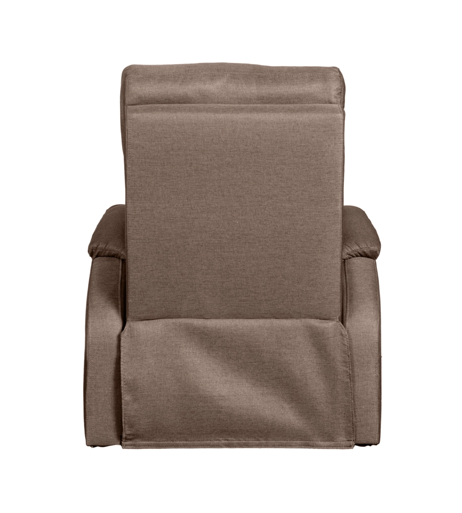 POLTRONA BELLAHOME "CHIARA" CON RECLINER IN TESSUTO COLORE TORTORA, 71X95X98 CM