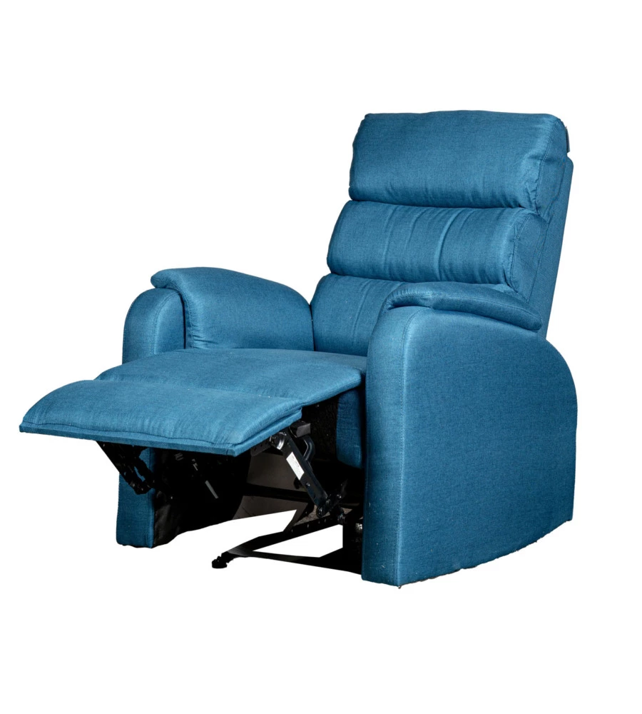 POLTRONA BELLAHOME "CHIARA" CON RECLINER IN TESSUTO COLORE OTTANIO, 71X95X98 CM