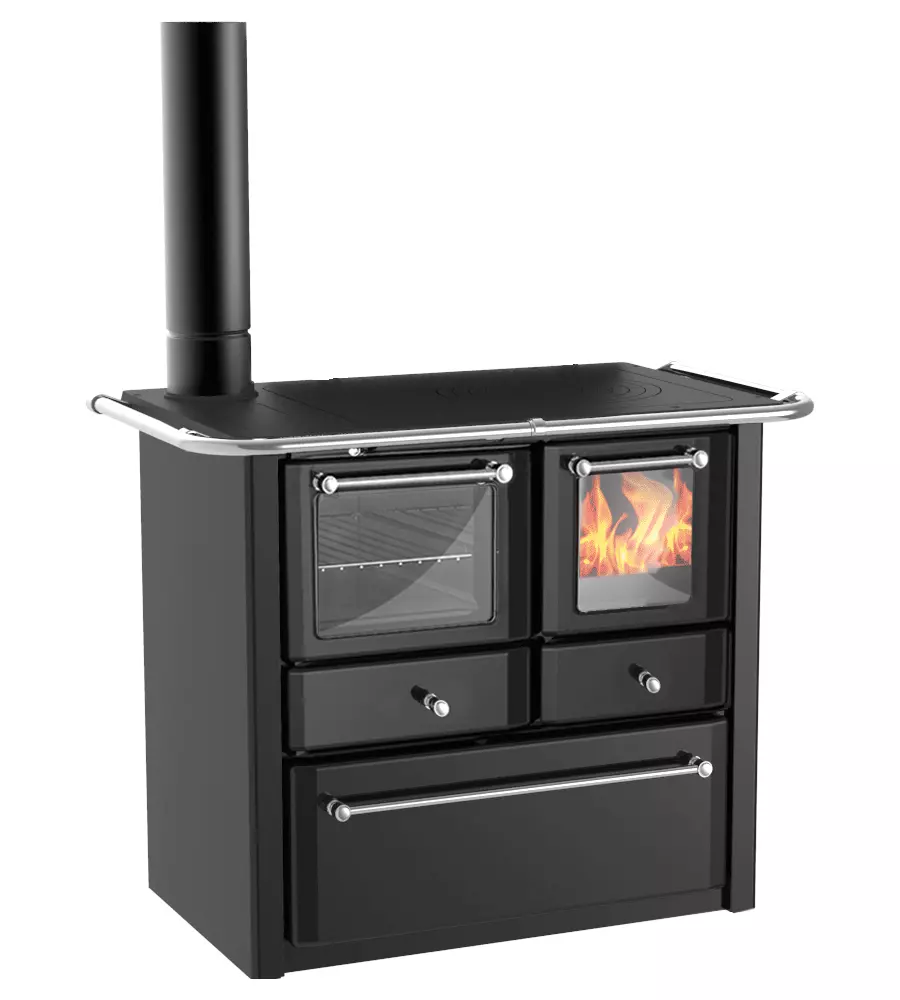 CUCINA A LEGNA "GAIA" NERO 6,3 kW
