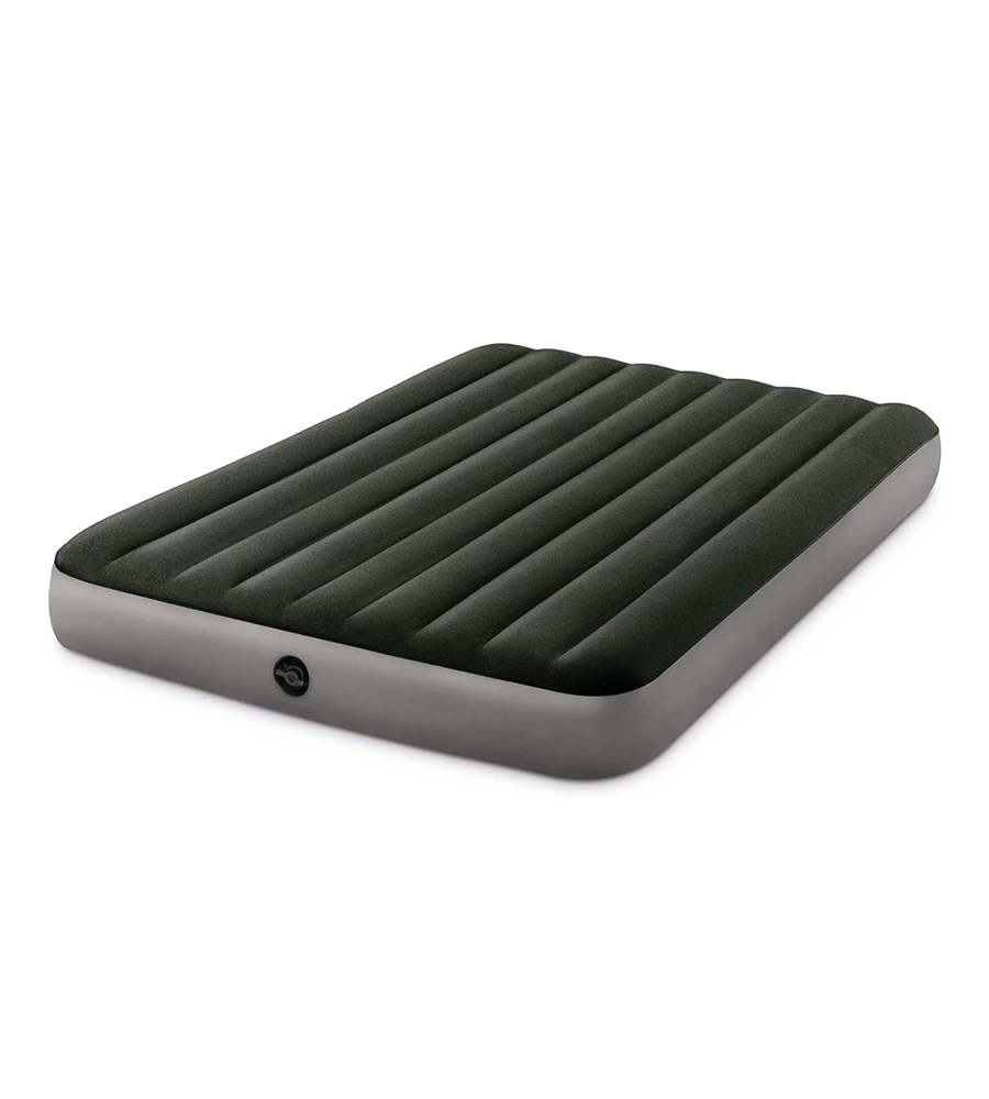 MATERASSO MATRIMONIALE GONFIABILE INTEX "AIRBED DURA-BEAM STANDARD PRESTIGE DOWNY" COLORE VERDE SCURO, 152X203X25 CM - COD. 64109