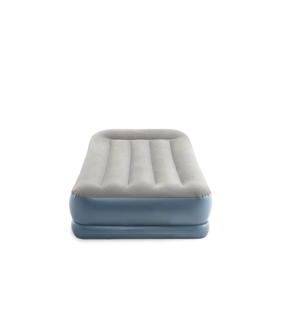 MATERASSO SINGOLO AUTOGONFIANTE INTEX "AIRBED DURA-BEAM PILLOW REST MID-RISE" COLORE CREMA  E POMPA INCORPORATA, 99X191X30 CM - COD. 64116ND