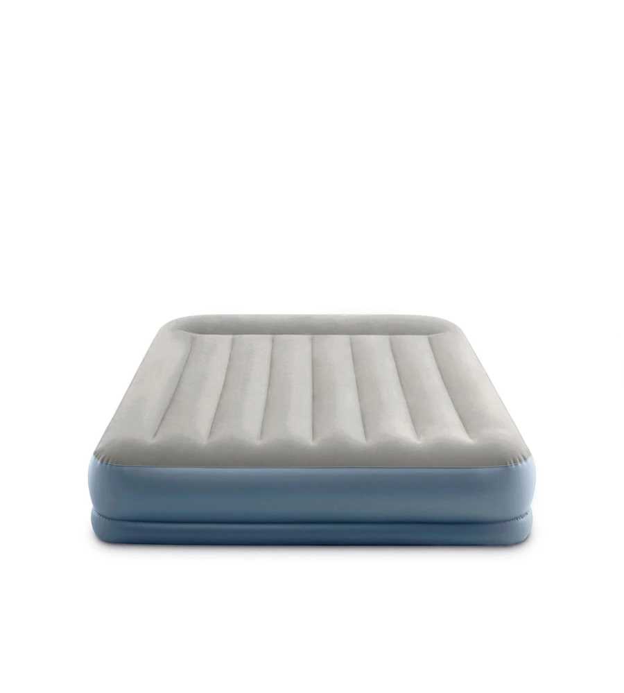 MATERASSO MATRIMONIALE AUTOGONFIANTE INTEX "AIRBED DURA-BEAM PILLOW REST MID-RISE" COLORE CREMA E POMPA INTEGRATA 152X203X30 CM - COD. 64118ND