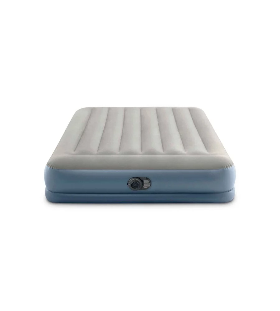 MATERASSO MATRIMONIALE AUTOGONFIANTE INTEX "AIRBED DURA-BEAM PILLOW REST MID-RISE" COLORE CREMA E POMPA INTEGRATA 152X203X30 CM - COD. 64118ND