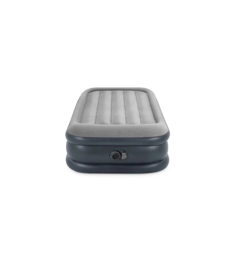 MATERASSO SINGOLO AUTOGONFIANTE INTEX "AIRBED DURA-BEAM PILLOW REST RAISED" GRIGIO CHIARO 99X191X42 CM - COD. 64132ND