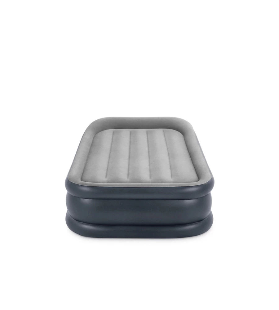 MATERASSO SINGOLO AUTOGONFIANTE INTEX "AIRBED DURA-BEAM PILLOW REST RAISED" GRIGIO CHIARO 99X191X42 CM - COD. 64132ND