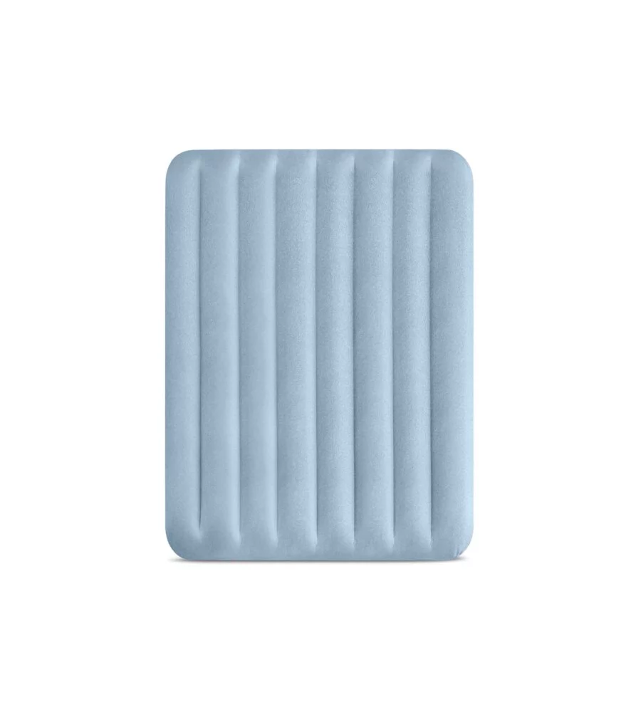 MATERASSO MATRIMONIALE GONFIABILE INTEX "AIRBED DURA-BEAM MID-RISE COMFORT" CON POMPA USB AZZURRO CHIARO 152X203X36 CM - COD. 64159