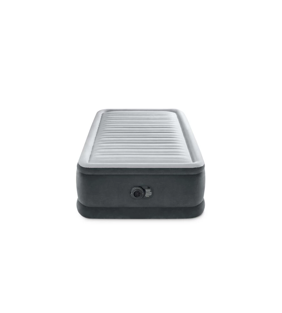 MATERASSO SINGOLO AUTOGONFIANTE INTEX "AIRBED DURA-BEAM COMFORT-PLUSH ELEVATED" COLORE GRIGIO CHIARO, 99X191X46 CM - COD. 64412ND