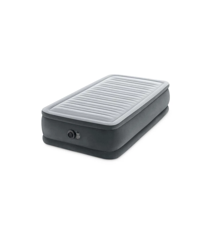 MATERASSO SINGOLO AUTOGONFIANTE INTEX "AIRBED DURA-BEAM COMFORT-PLUSH ELEVATED" COLORE GRIGIO CHIARO, 99X191X46 CM - COD. 64412ND