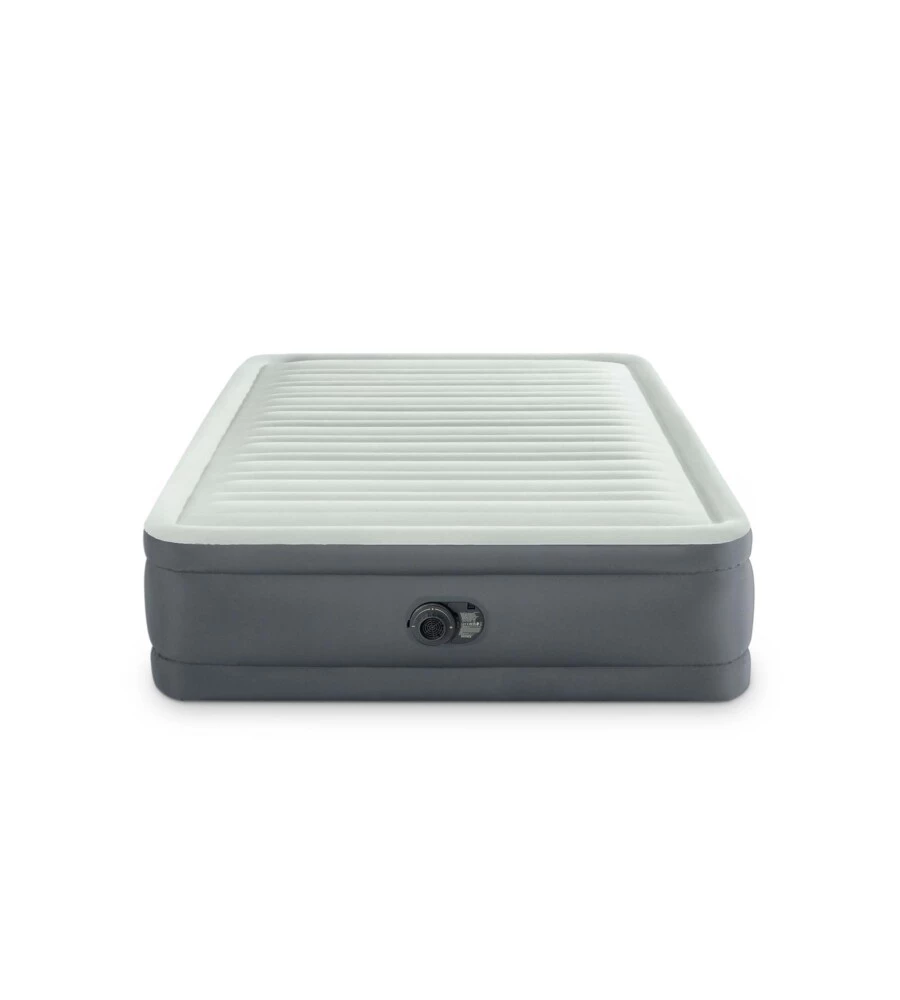 MATERASSO PIAZZA E MEZZA AUTOGONFIANTE INTEX "AIRBED DURA-BEAM PREMAIRE I" COLORE GRIGIO CHIARO CON POMPA INTEGRATA, 137X191X46 - COD. 64904ND