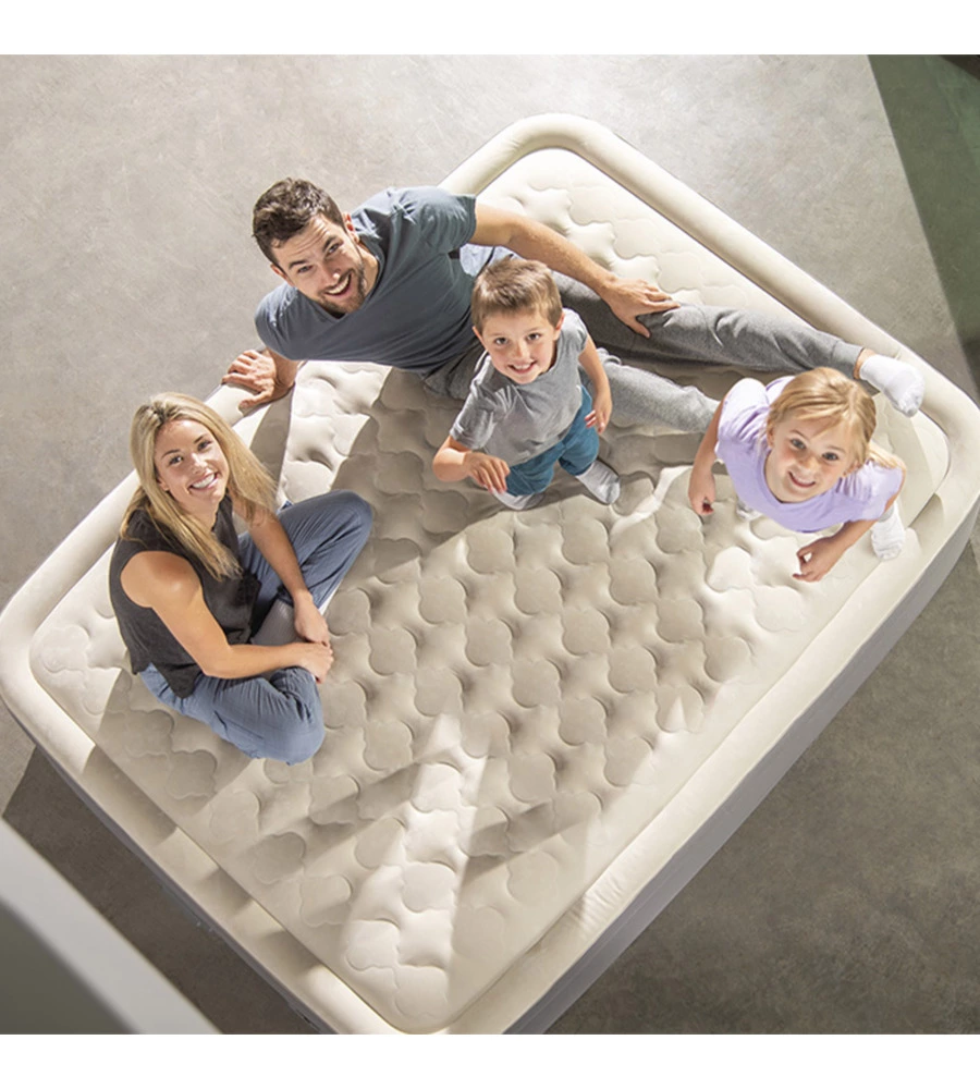 MATERASSO MATRIMONIALE AUTOGONFIANTE INTEX "AIRBED DURA-BEAM PREMAIRE II" COLORE BEIGE CON CONNESSIONE BLUETOOTH, 152X203X46 CM - COD. 64926ND