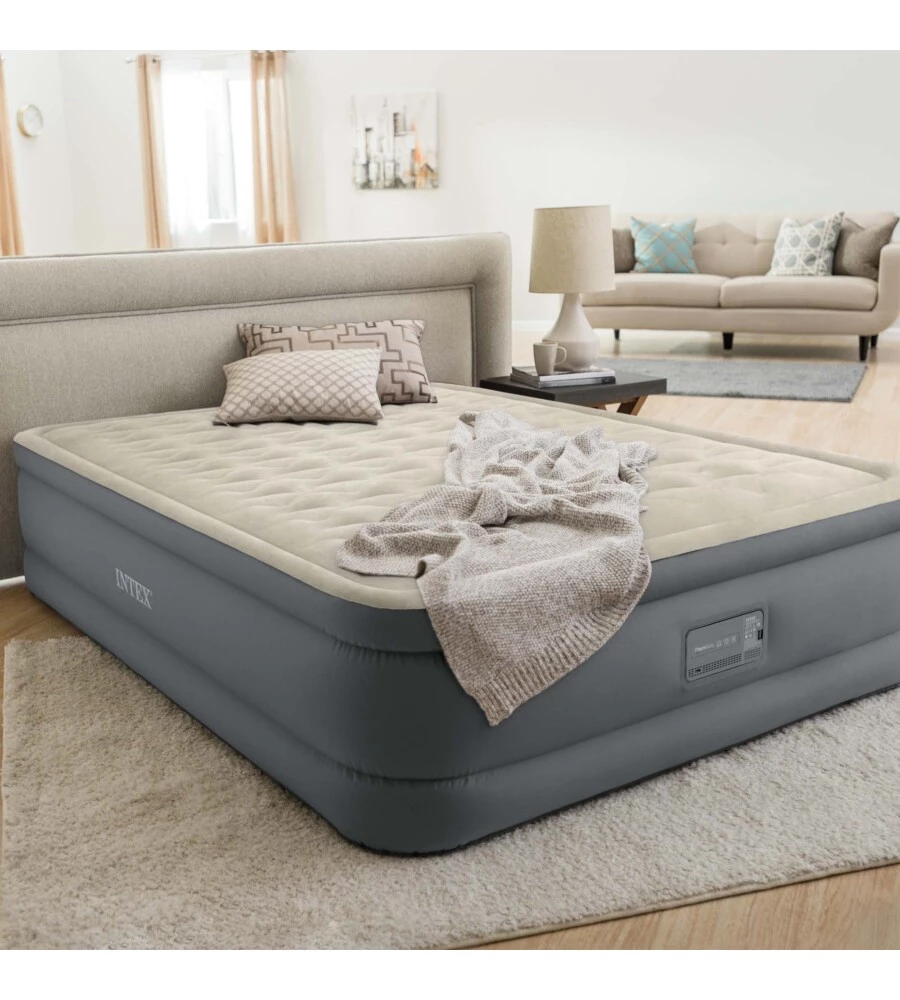 MATERASSO MATRIMONIALE AUTOGONFIANTE INTEX "AIRBED DURA-BEAM PREMAIRE II" COLORE BEIGE CON CONNESSIONE BLUETOOTH, 152X203X46 CM - COD. 64926ND