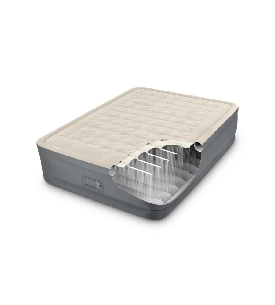 MATERASSO MATRIMONIALE AUTOGONFIANTE INTEX "AIRBED DURA-BEAM PREMAIRE II" COLORE BEIGE CON CONNESSIONE BLUETOOTH, 152X203X46 CM - COD. 64926ND
