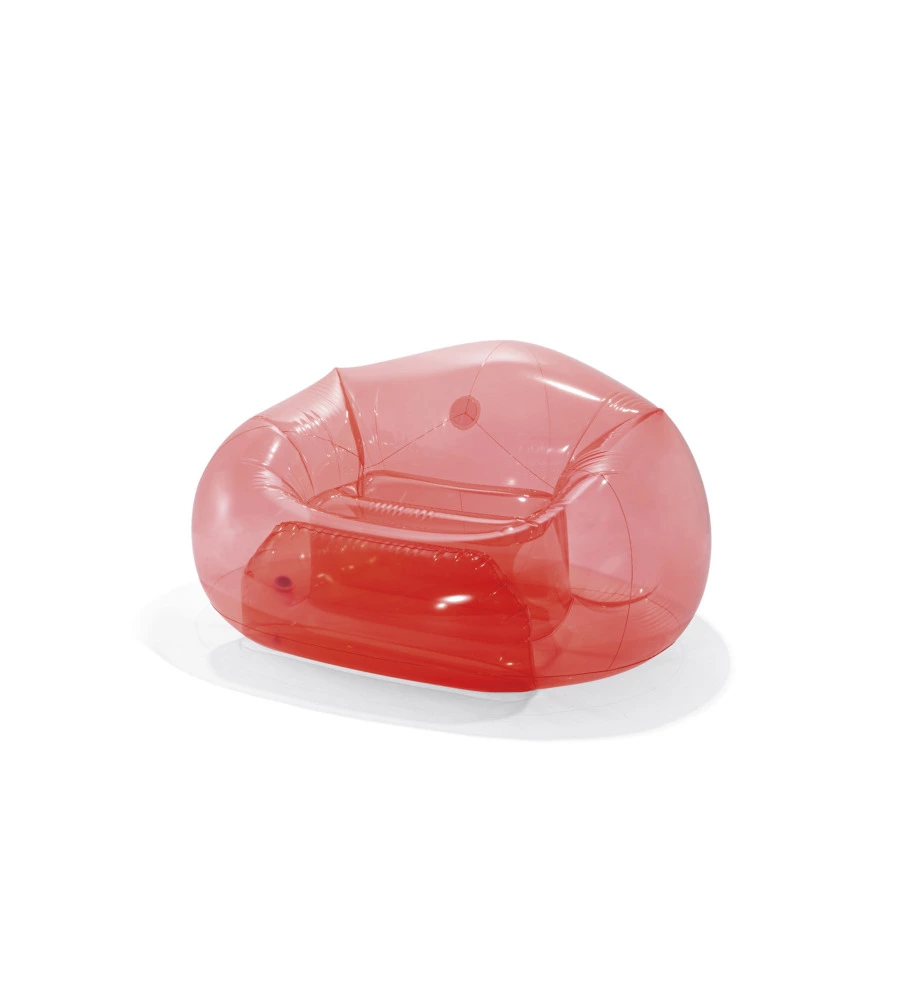 POLTRONA GONFIABILE INTEX "BEANLESS BAG" COLORE ROSA TRASPARENTE, 137X127X74 CM - COD. 66501NP