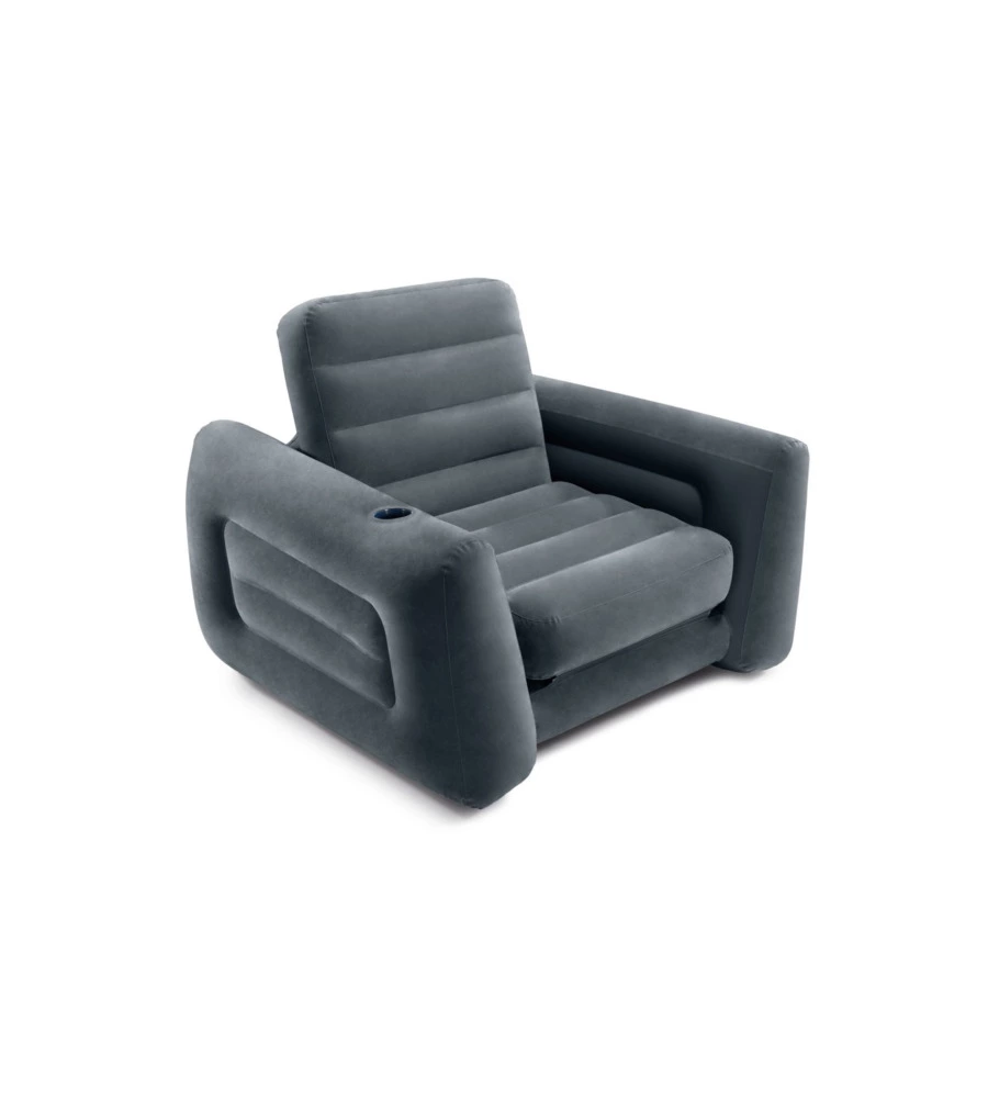 POLTRONA LETTO GONFIABILE INTEX COLORE GRIGIO, 117X224X66 CM - COD. 66551NP