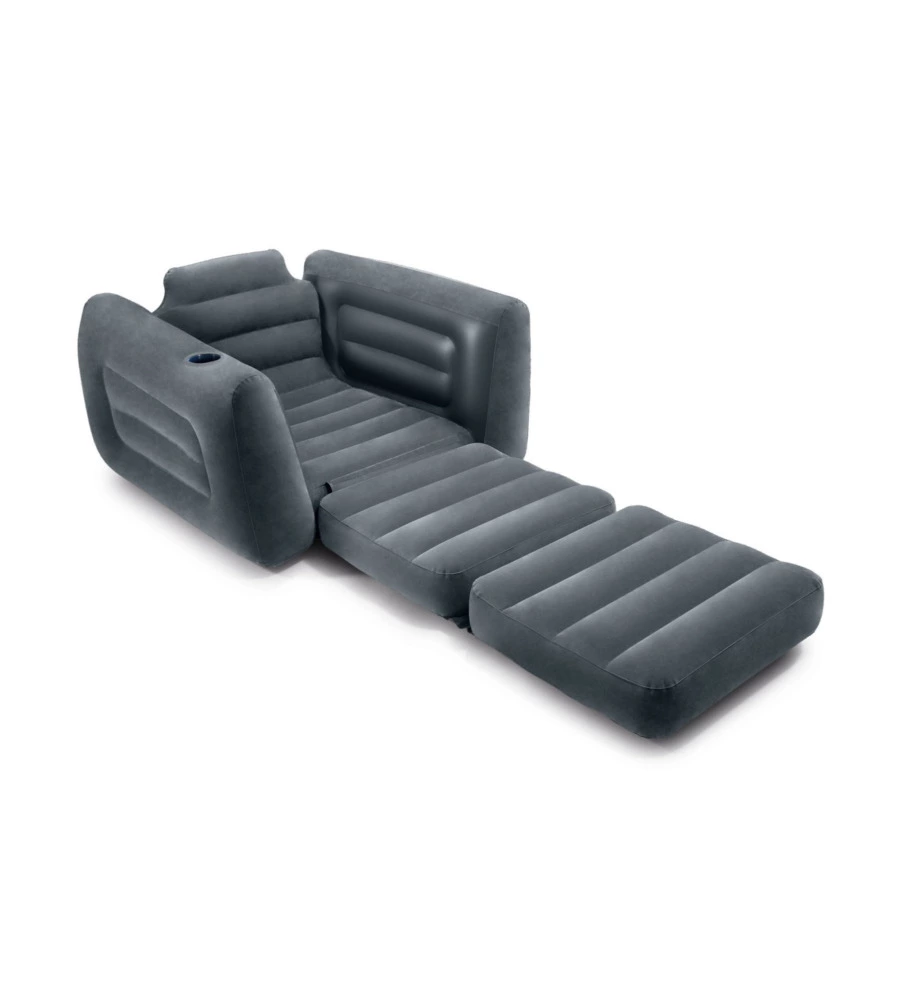 POLTRONA LETTO GONFIABILE INTEX COLORE GRIGIO, 117X224X66 CM - COD. 66551NP