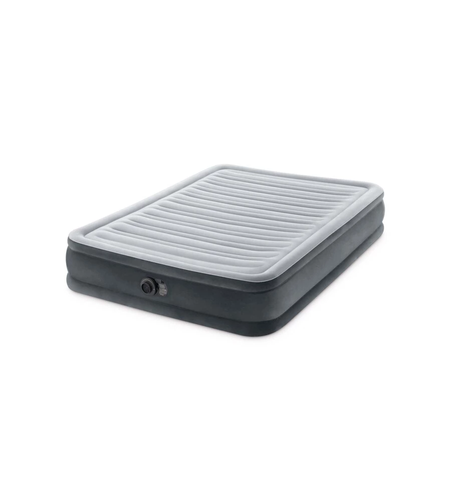 MATERASSO AD UNA PIAZZA E MEZZA AUTOGONFIANTE INTEX "AIRBED DURA-BEAM COMFORT-PLUSH MID-RISE" COLORE GRIGIO CHIARO, 137X191X33 CM - COD. 67768ND.