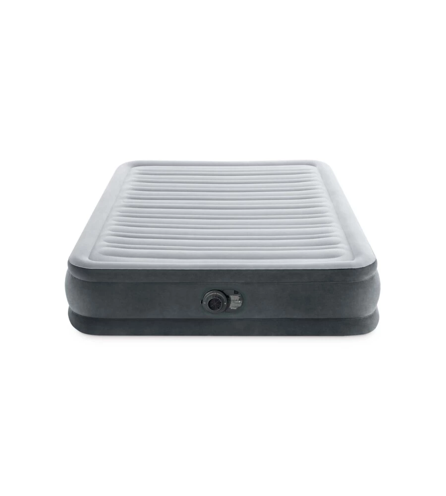 MATERASSO AD UNA PIAZZA E MEZZA AUTOGONFIANTE INTEX "AIRBED DURA-BEAM COMFORT-PLUSH MID-RISE" COLORE GRIGIO CHIARO, 137X191X33 CM - COD. 67768ND.