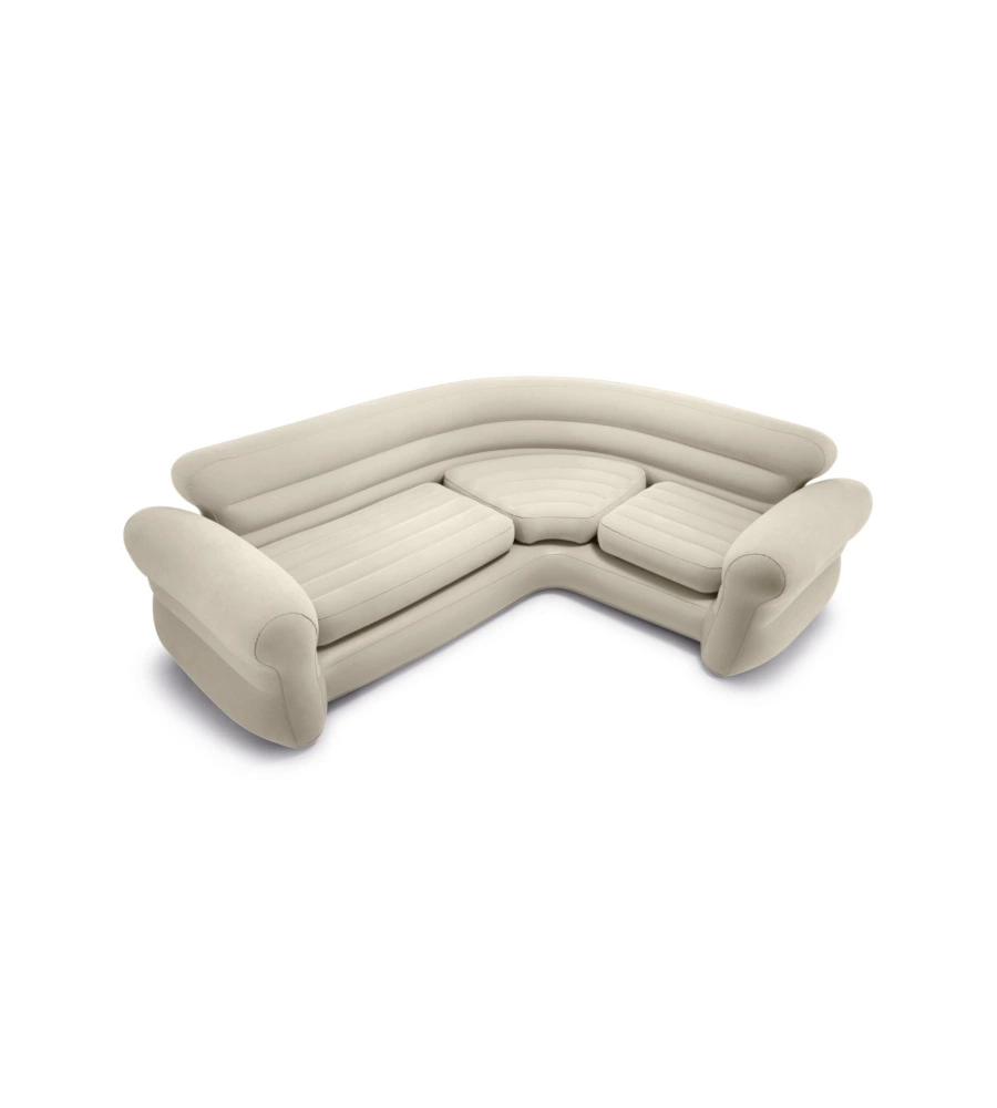 DIVANO GONFIABILE ANGOLARE INTEX COLORE BEIGE CON BRACCIOLI, 257X203X76 CM - COD. 68575NP