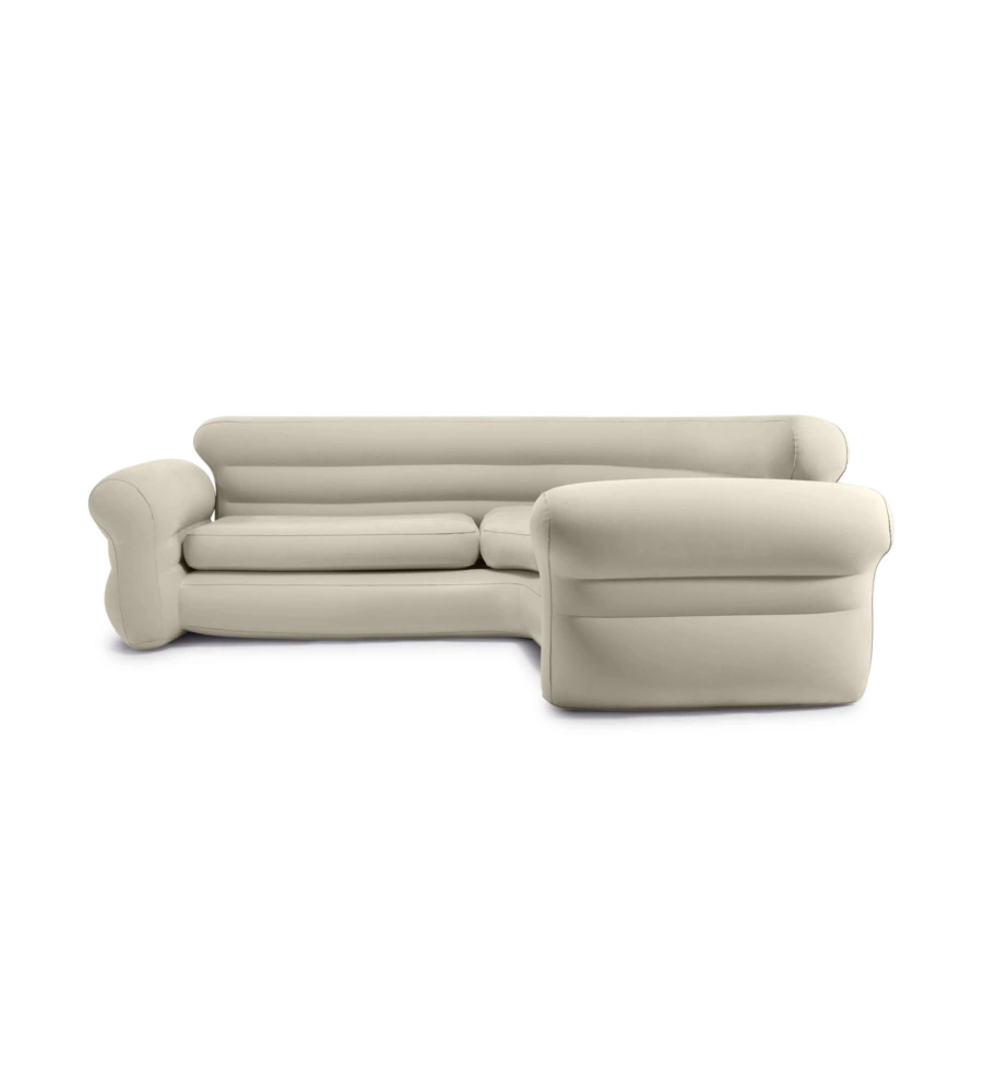 DIVANO GONFIABILE ANGOLARE INTEX COLORE BEIGE CON BRACCIOLI, 257X203X76 CM - COD. 68575NP