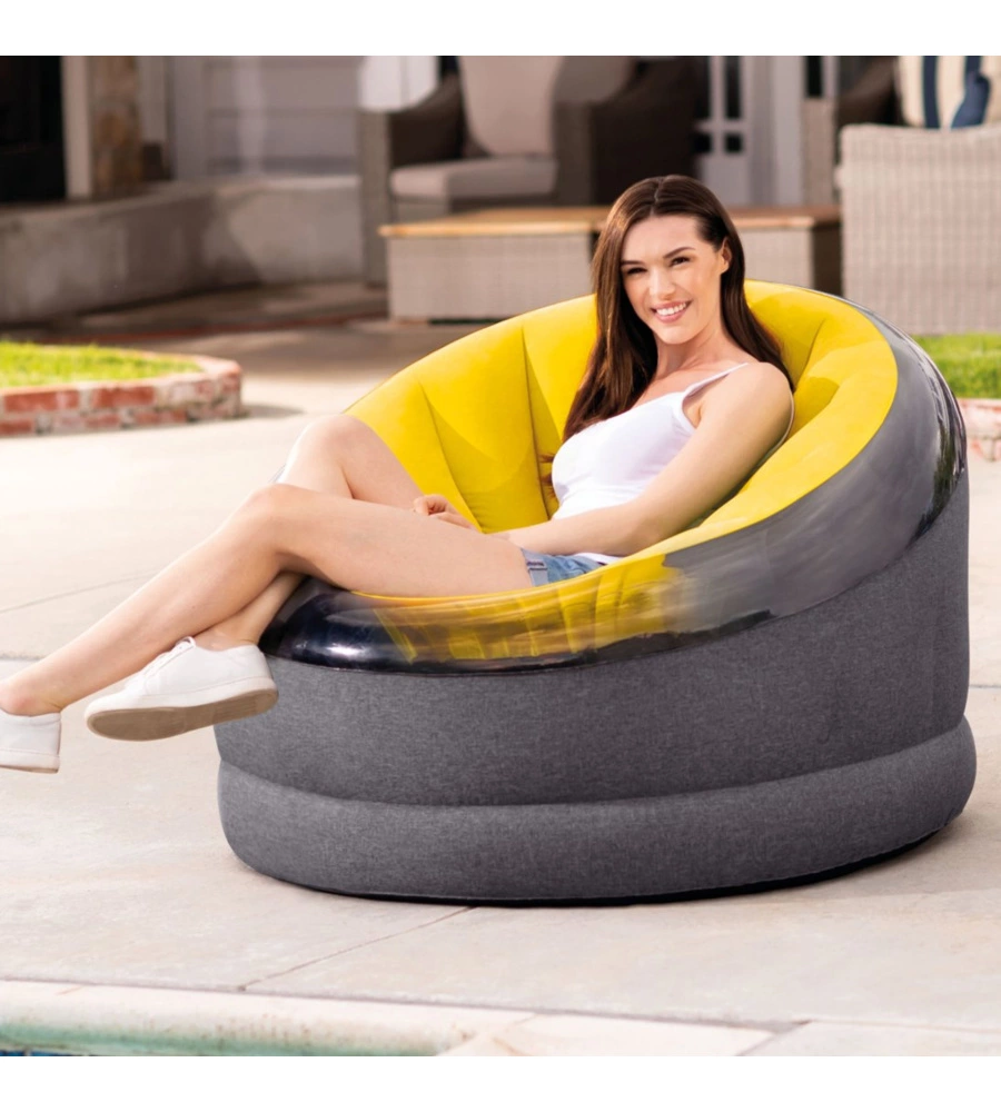 POLTRONA GONFIABILE INTEX "EMPIRE" COLORI ASSORTITI (BLU, GIALLO E VERDE), 112X109X69 CM - COD. 68582NP