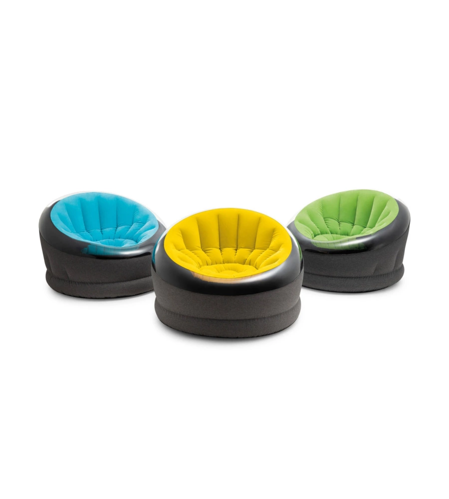 POLTRONA GONFIABILE INTEX "EMPIRE" COLORI ASSORTITI (BLU, GIALLO E VERDE), 112X109X69 CM - COD. 68582NP