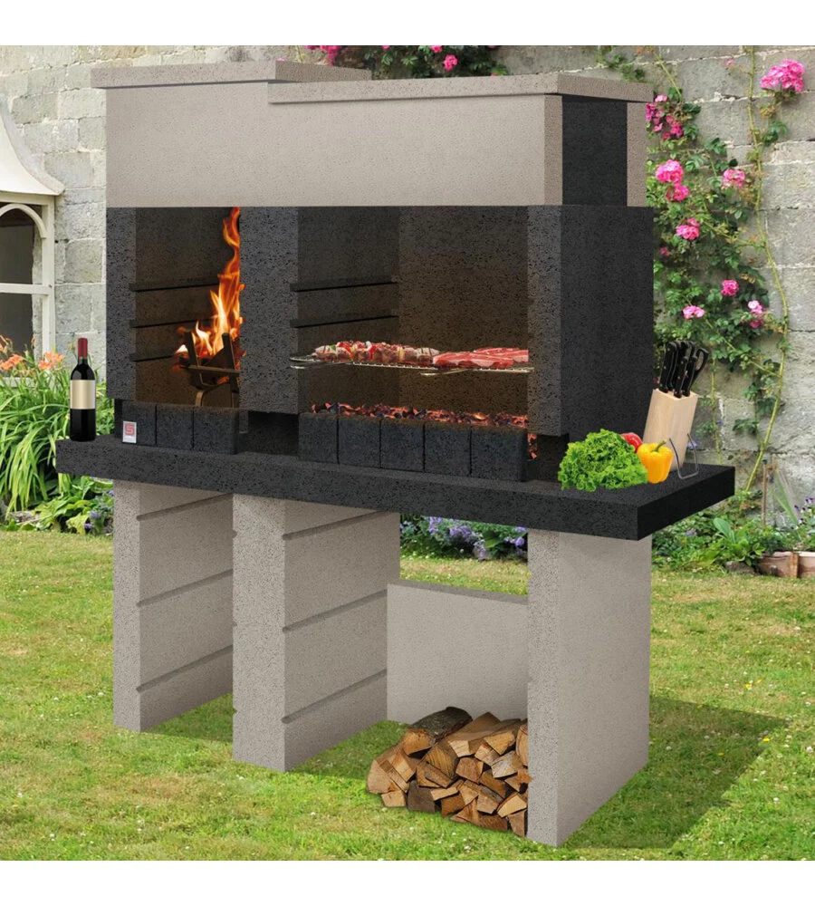 BARBECUE A LEGNA SAROM "SAN PEDRO" 160X515X175 CM