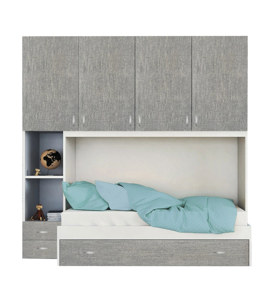 CAMERA PONTE REVERSIBILE GRIGIO TELA 237X50X236 CM