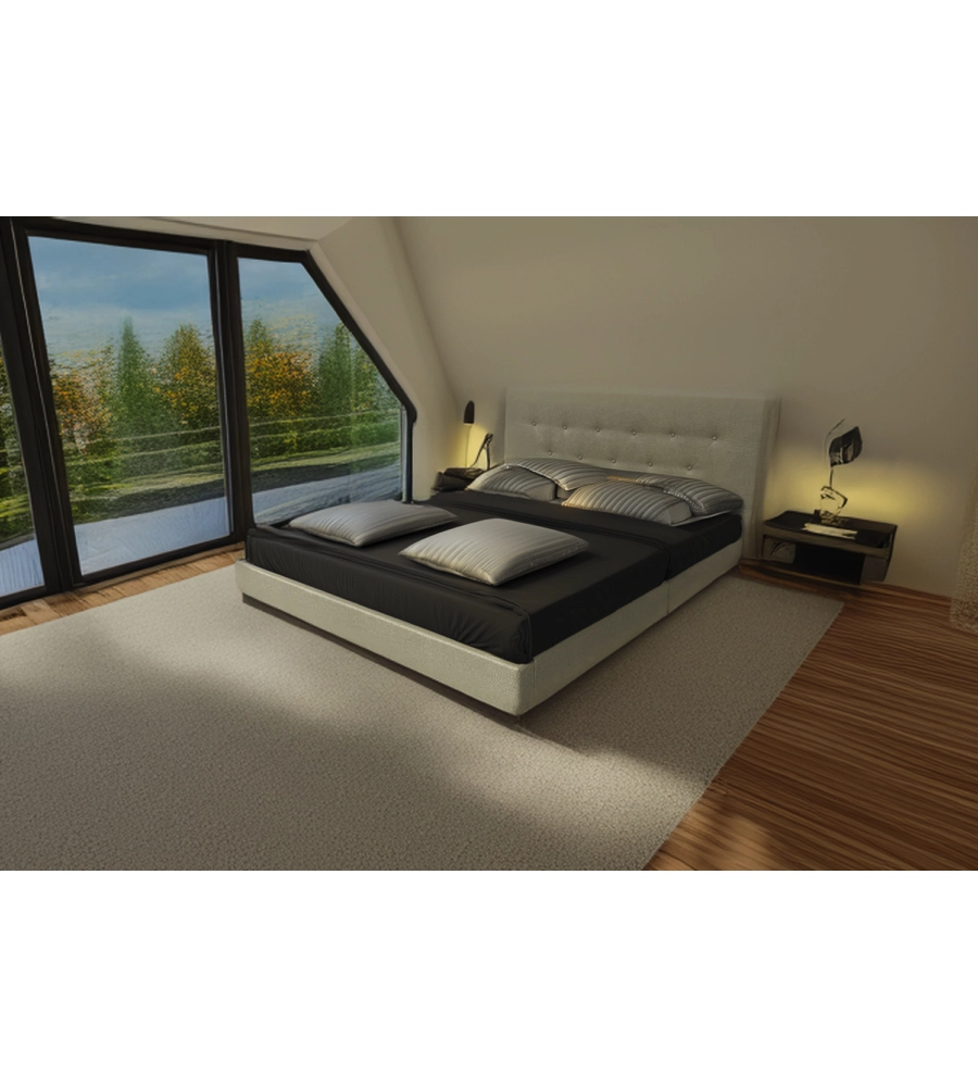 LETTO MATRIMONIALE BELLAHOME "PARIGI" BEIGE 160X200X102 CM