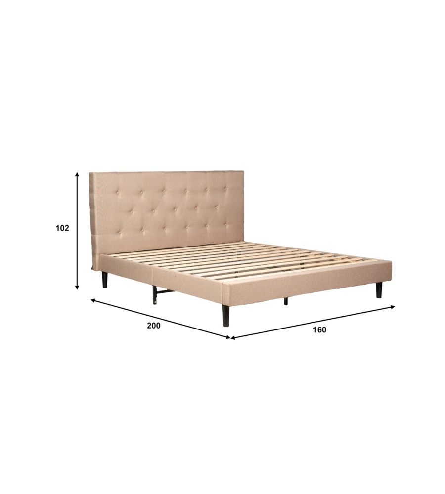 LETTO MATRIMONIALE BELLAHOME "PARIGI" BEIGE 160X200X102 CM