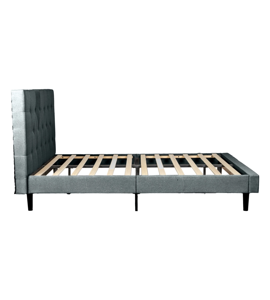 LETTO MATRIMONIALE BELLAHOME "PARIGI" GRIGIO SCURO 160X200X102 CM