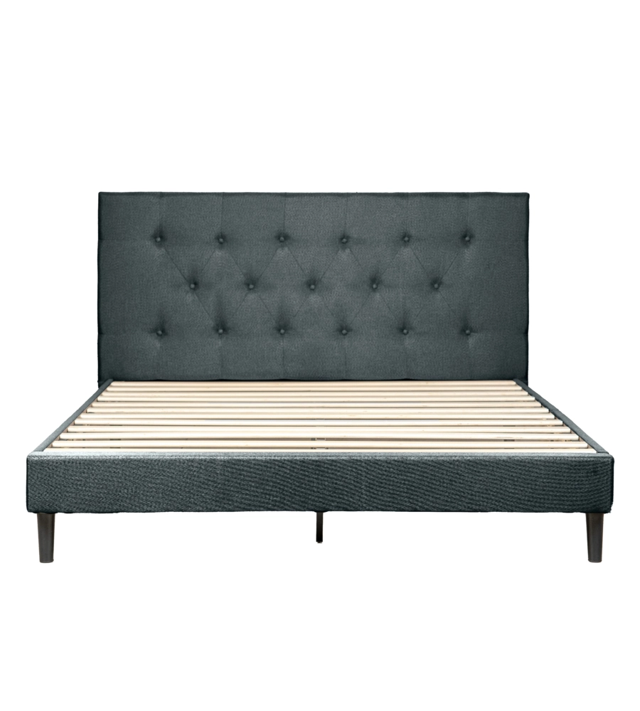 LETTO MATRIMONIALE BELLAHOME "PARIGI" GRIGIO SCURO 160X200X102 CM