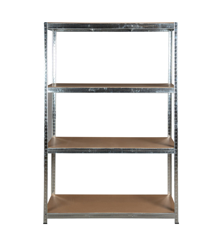 SCAFFALE IN METALLO EASY SYSTEM CON 4 RIPIANI IN MDF, 120X55X180 CM