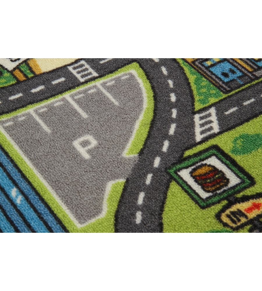 TAPPETO "PLAY TOWN" VERDE, 190X133 CM