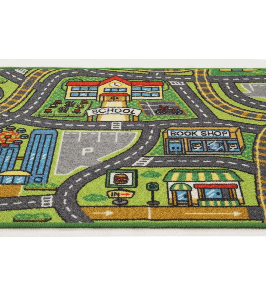 TAPPETO "PLAY TOWN" VERDE, 190X133 CM