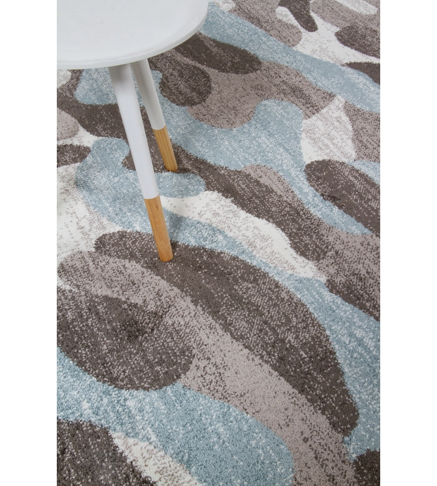 TAPPETO "CAMOUFLAGE" AZZURRO, 170X120 CM